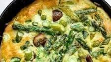 Mushroom and Asparagus Frittata with Goat Cheese