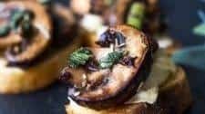 Mushroom Bruschetta with Brie, Sage and Truffle Oil