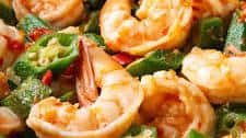 Okra and Shrimp Stir-Fry with Chili Sauce