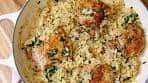 One Pan Creamy Chicken and Rice Recipe - Laura Vitale