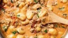 One Pan Creamy Gnocchi with Sausage