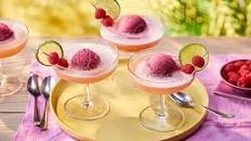 Orange and raspberry sorbet float