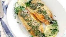 Pan Fried Sea Bass with Lemon Garlic Herb Sauce