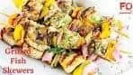 Pan Grilled Fish Skewers | How to make Grilled Fish on ...