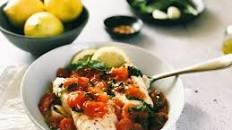 Pan Seared Cod with Tomato Basil Sauce