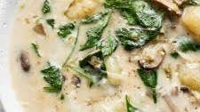 Parmesan, Mushroom, and Spinach Gnocchi Soup