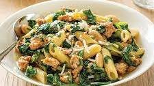 Pasta with Escarole, Beans & Pork Sausage