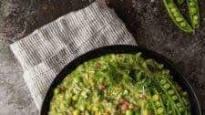 Pea, Mint and Mascarpone Risotto with Rosé and Prosciutto