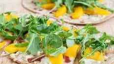 Peach Gorgonzola and Bacon Flatbread
