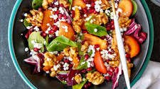 Persimmon and Pomegranate Salad with Maple Vinaigrette and Candied Walnuts