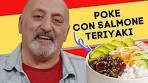 Poke with teriyaki salmon
