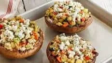 Portabella Mushrooms with Blue Cheese & Vegetable Stuffing