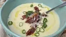 Potato and Shallot Soup with Crispy Prosciutto