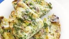 Potato, spring onion, dill & cheese frittata