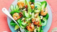Prawn avocado cucumber salad
