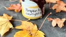 Pumpkin Pie Overnight Oats with Maple-Spiced Cream & Chocolate Shell