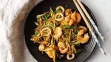 Quick Ginger Garlic Seafood Stir-Fry