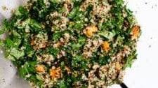 Quinoa Salad with Roasted Sweet Potato, Kale & Pesto Vinaigrette