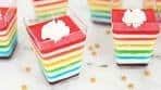 Rainbow Jello Cups