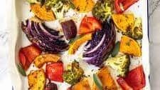 Rainbow Vegetable Tray Bake