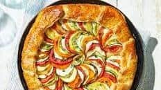 Ratatouille tart with flaky cheddar & thyme pastry