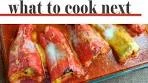 Recipe for Stuffed Peppers with Pork and Rice in Tomato Sauce