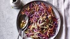 Red cabbage, apple and walnut slaw