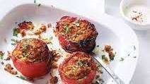 Red peppers stuffed with pork and rice