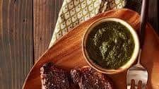 Roasted New York Strip Steak with Chimichurri Sauce