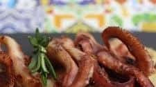 Roasted octopus on fragrant chickpea puree