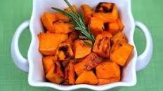 Roasted Sweet Potatoes with Agave Nectar and Fresh Rosemary