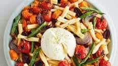 Roasted vegetable and burrata pasta salad recipe