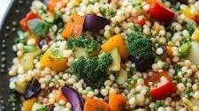 Roasted Vegetable Couscous Salad with Lemon Herb Dressing