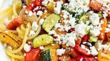 Roasted Vegetables with Feta and Pasta