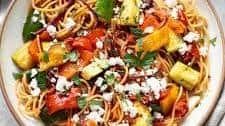 Roasted Veggie Pasta with Feta Cheese