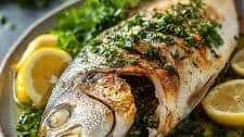 Roasted Whole Ocean Perch with Herb and Lemon Infusion Recipe