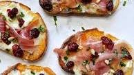 Savory Brie Prosciutto & Cranberry Crostini