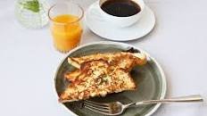 Savory French toast with herbs and Parmesan cheese