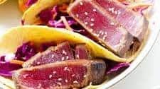 Seared Ahi Tuna Tacos & Cabbage-Carrot Slaw