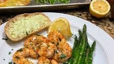 Sheet Pan Lemon Butter Garlic Shrimp with Asparagus