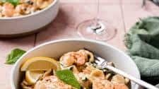 Shrimp Orecchiette with Lemon Garlic Cream Sauce