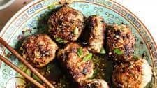 Sichuan-Inspired Wonton Meatballs in Chili Oil