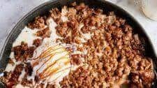 Skillet Apple Crisp Recipe with Oatmeal Crumble