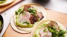 Skirt Steak Tacos with Avocado Crema