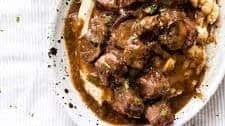 Slow Cooker Beef Tips with Mushroom Gravy (and Instant Pot!)