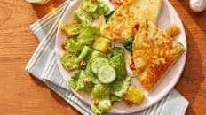 Smoked Gouda & Vegetable Quesadillas with Guacamole-Dressed Salad