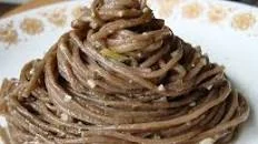 Soba noodles with a butter garlic sauce