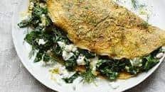 Soft green herb omelette