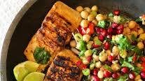 Spicy Salmon with Chickpea Salad