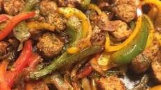 Spicy Sausage and Peppers Over Rice